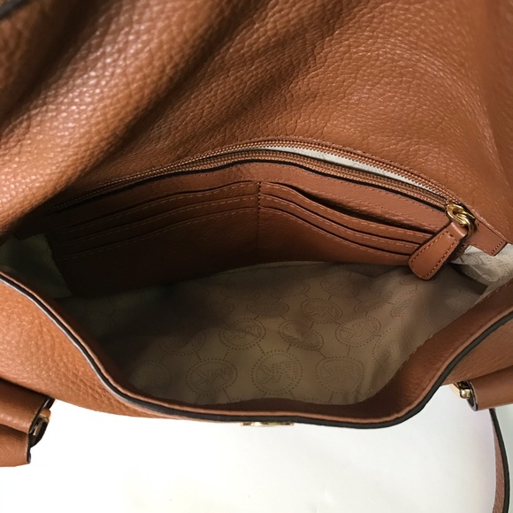 SOLD❌Michael Kors Cognac Leather Weston Satchel - Picture 13 of 16